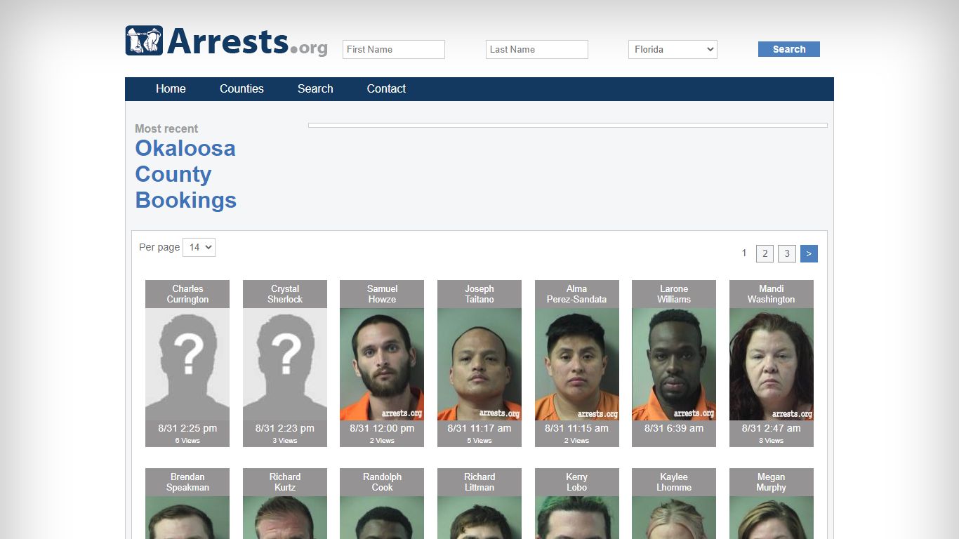 Okaloosa County Arrests and Inmate Search